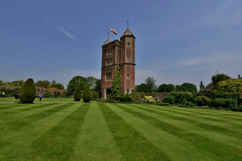 Sissinghurst Castle-  The Prospect Tower and lawn